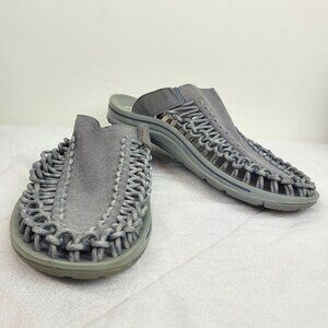 Keen Uneek gargoyle gray men's corded woven suede slides sandals beach hippie 10